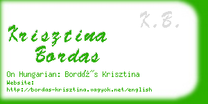 krisztina bordas business card